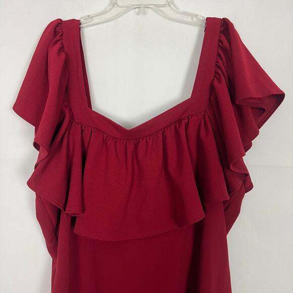 Libian Womens Dress 3X Vtg Ruffle Overlay Party Cocktail Wedding Guest Stretch - Picture 3 of 9